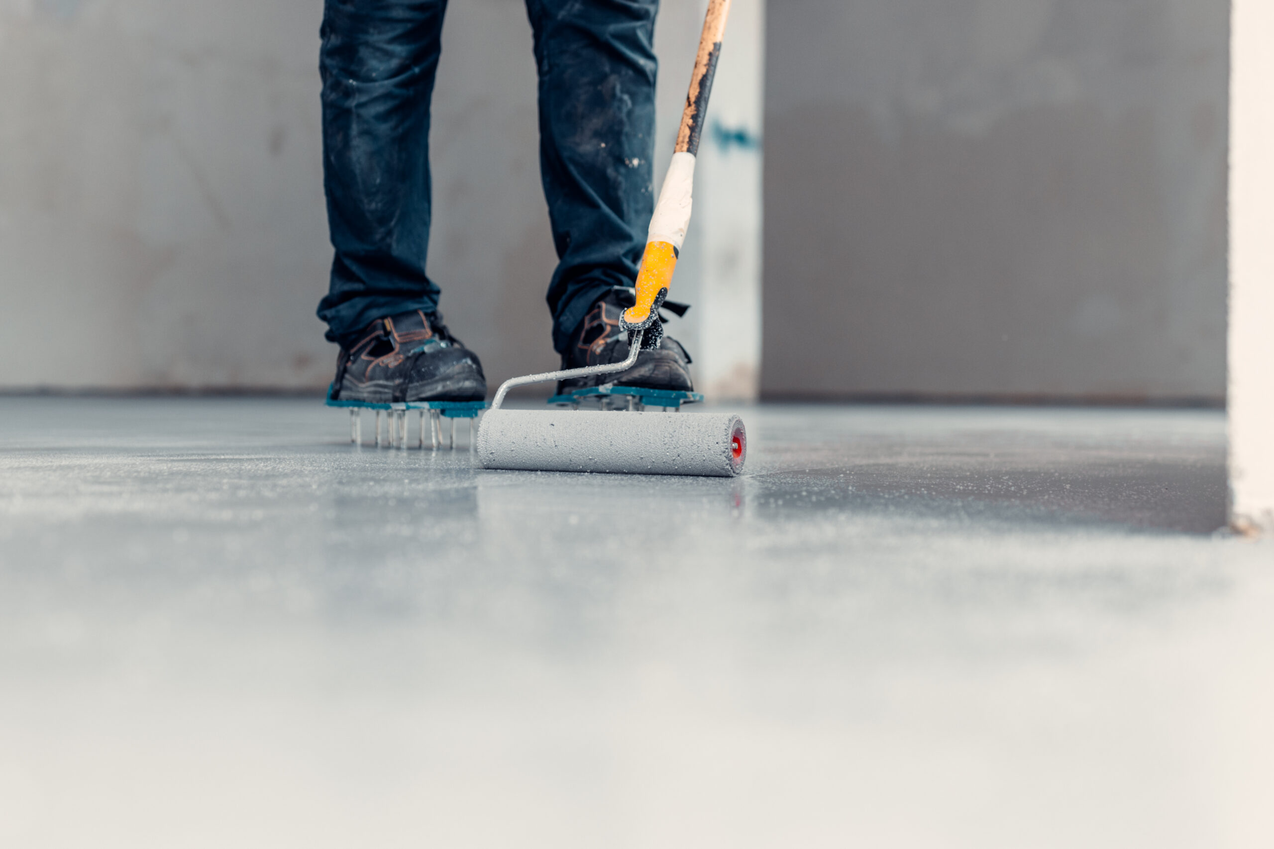 Polyaspartic garage floor coating application
